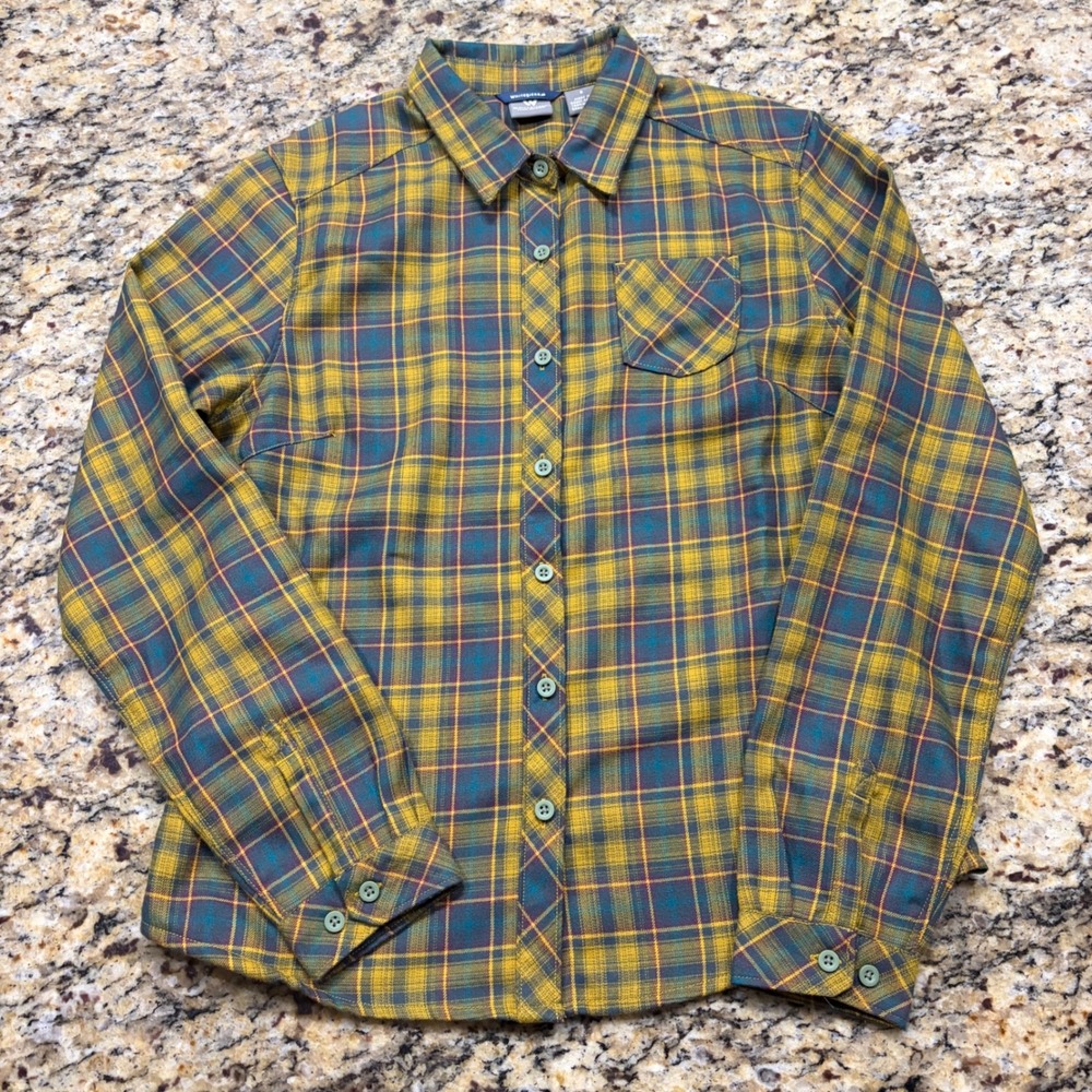 NEW White Sierra Womens Yellow Green Plaid Button Down Shirt Long Sleeve S ws